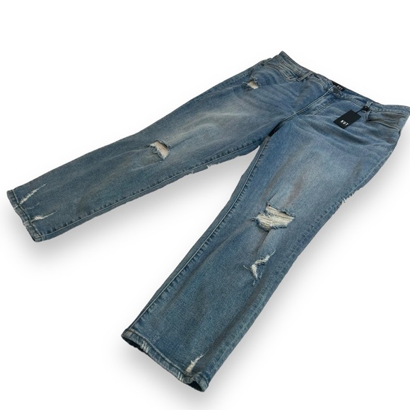 Kut From the Kloth Reese High Rise Fab AB Distressed Straight Ankle Jeans 18 - Picture 4 of 11